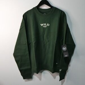 Minnesota Wild Sweatshirt Mens Medium '47 Brand Green NHL Fleece Pullover New